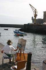 Maler am Hafen von Puerto de la Cruz - Teneriffa