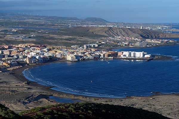 Blick vom Montaña Roja auf El Medano Teneriffa - Playa del Médano