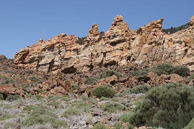 Lava  in vielen Farben in den Canadas - Teneriffa