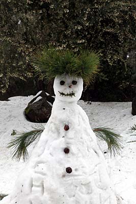 Schneemann auf Teneriffa im März 2011